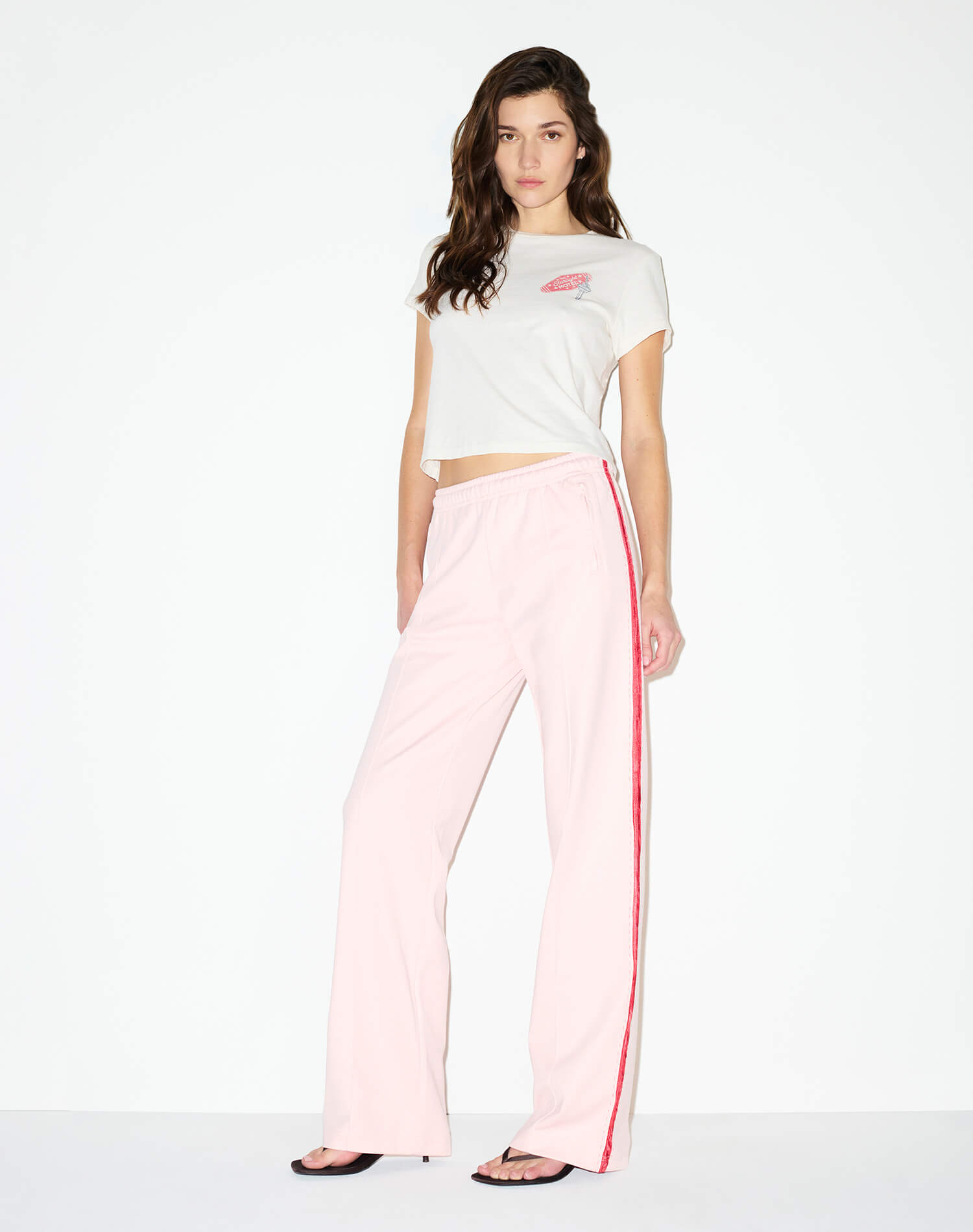 Womens | Sunland Track Pant | Pink Salt With Red