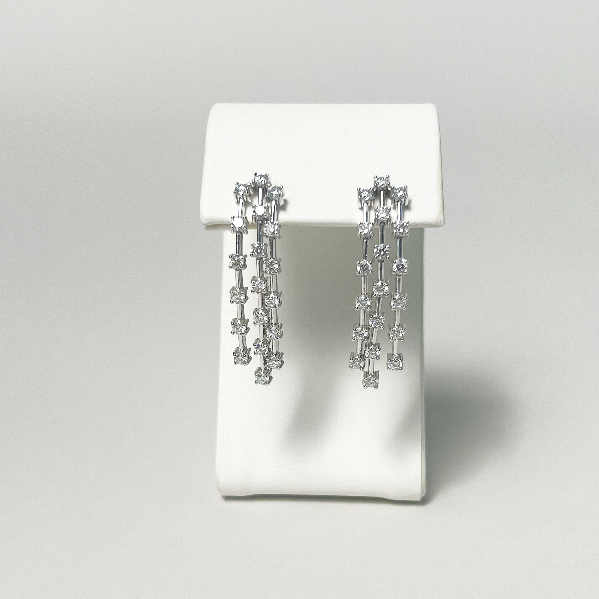 Cascade Earring | 14K Yellow Gold | 2.6 CTW (Approx) Round White Lab Diamond