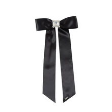 Lacey Satin Hair Bow | Black