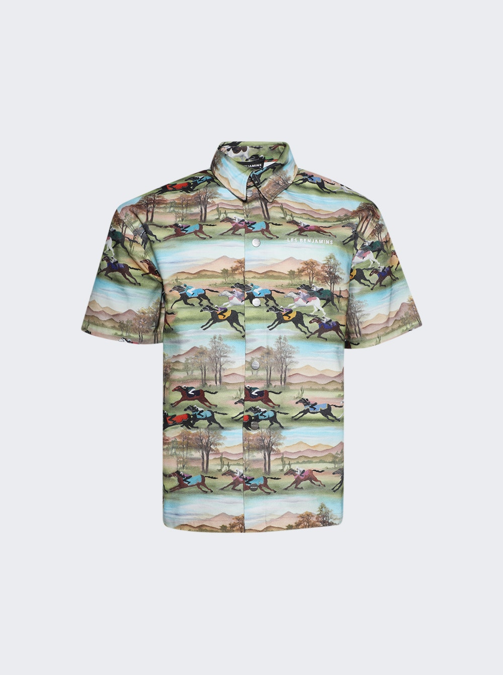 Men | Les Benjamins | Neil Short Sleeve Shirt 501 | Allover Horse Print