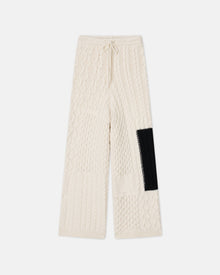 Unisex | Leandra Cable-Knit Pants | Cream Black