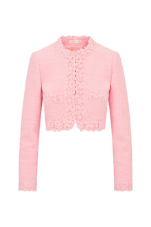 Leilana Tweed Cropped Jacket | Strawberry Spritz