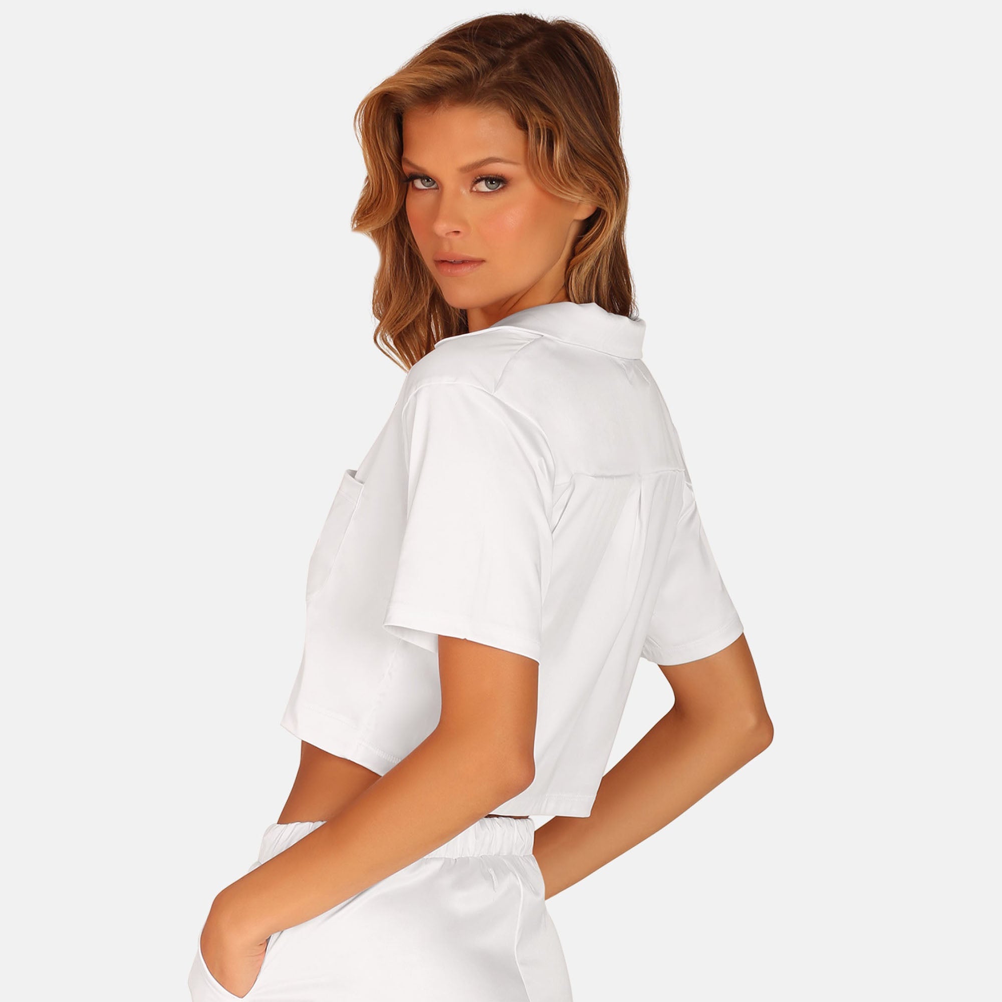 OW Collection LEMONGRASS Crop Shirt Shirt 001 - White