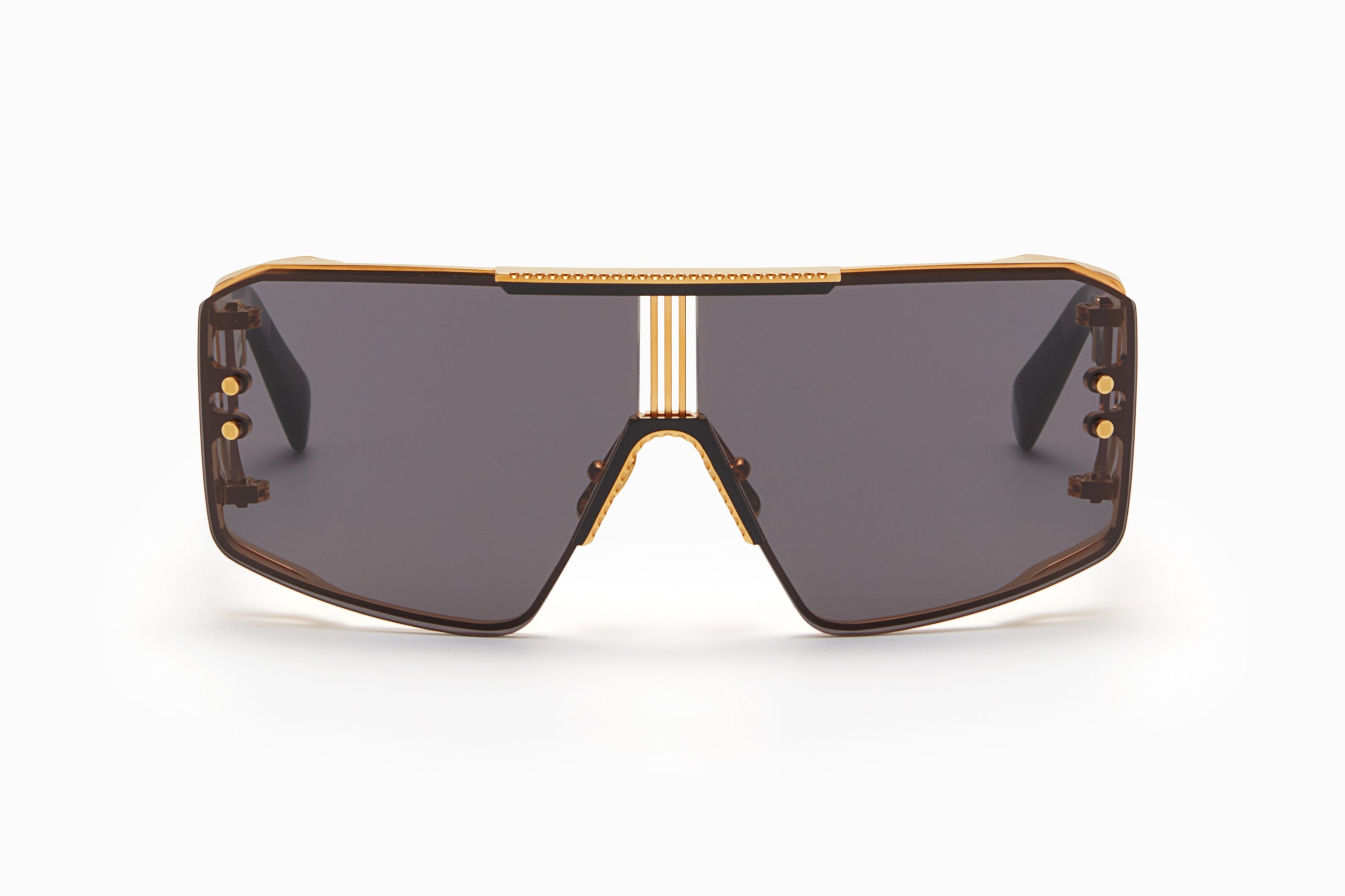 Unisex | Le Masque Sunglass | Gold - Black - Side Lens w /PB Pattern | Dark Grey
