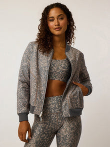 Women | Reversible Serrano Bomber Jacket | Smoke Heather