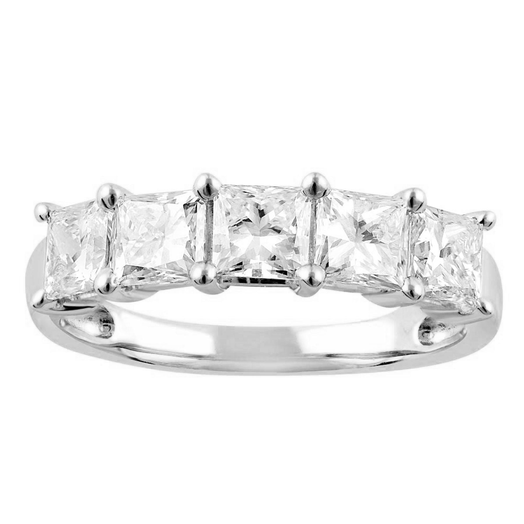 3.50 CT Princess Lab-Grown Diamond | Wedding Band Ring | 14K White Gold | G Color | SI Clarity