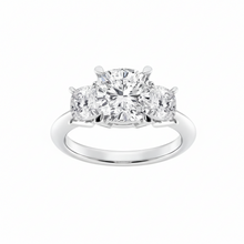 4.75 CT Cushion/Round Lab-Grown Diamond | Ring | 14K White Gold | G Color | VS Clarity