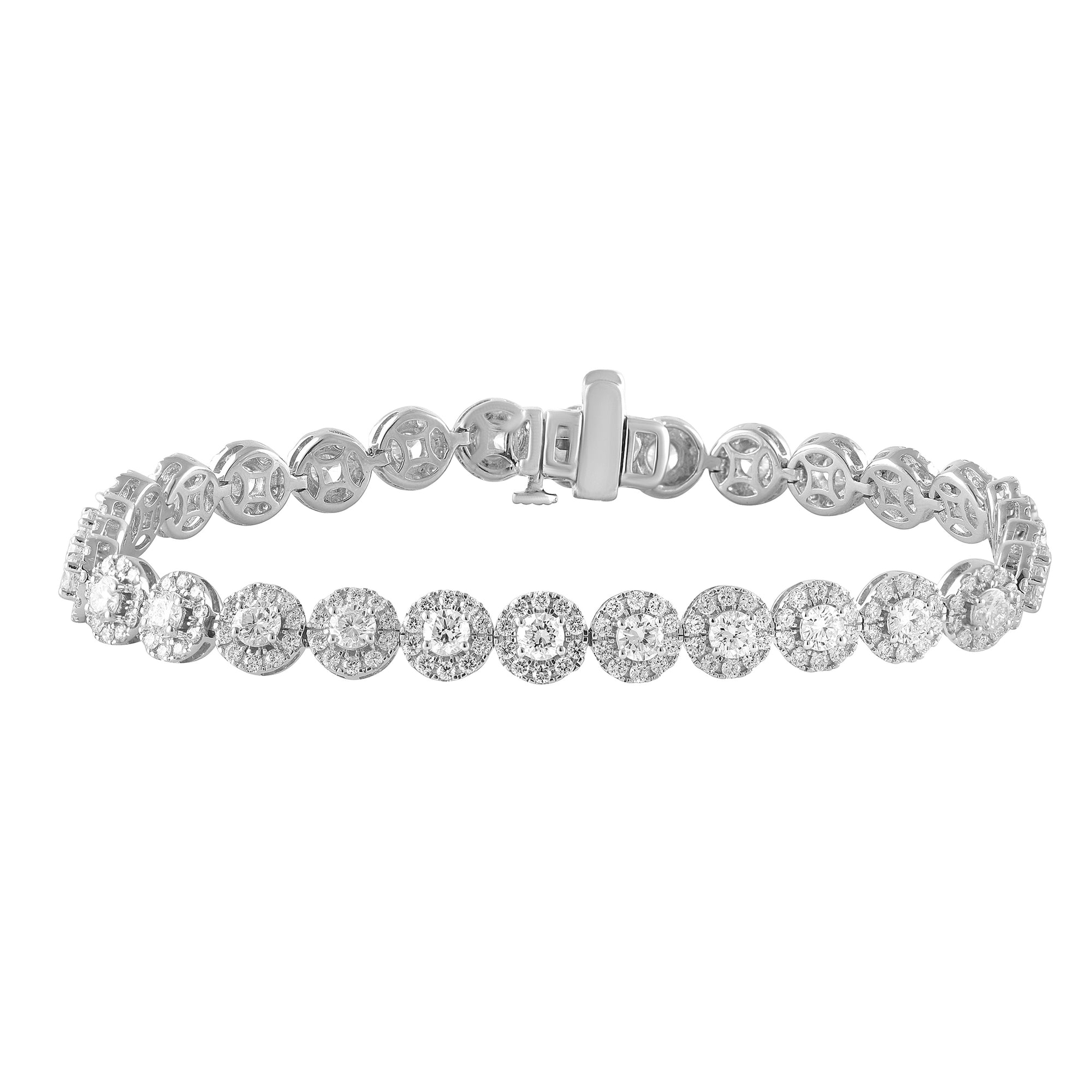 5.50 CT Round Lab-Grown Diamond | Tennis Bracelet | 14K White Gold | F Color | VS Clarity