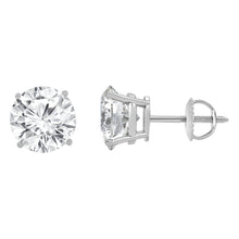 5.00 CT Round Lab-Grown Diamond | Stud Push Back Earrings | 14K White Gold | J Color | SI+ Clarity