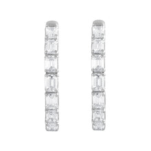3.00 CT Emerald Lab-Grown Diamond | Hoop Earrings | 14K White Gold | G Color | VS1 Clarity