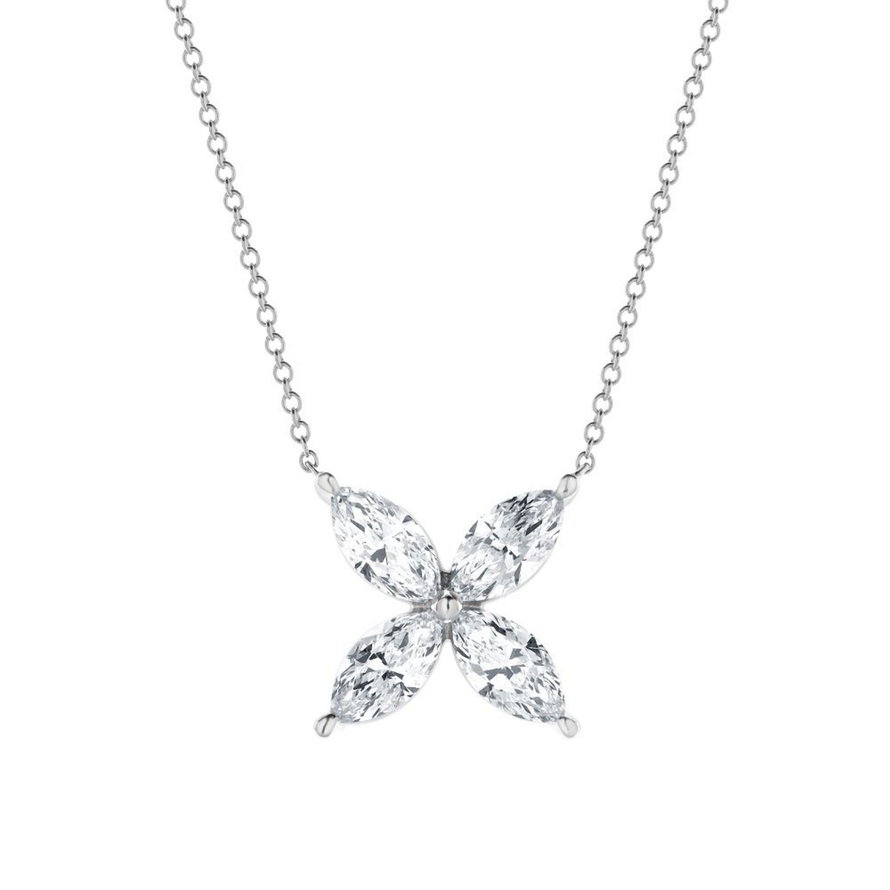 2.00 CT Marquise Lab-Grown Diamond | Pendant | 14K White Gold | G Color | VS-I Clarity