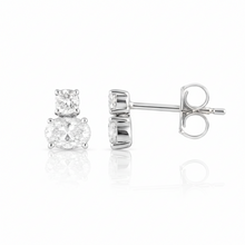0.80 CT Oval/Round Lab-Grown Diamond | Studs Earrings | 14K White Gold | F Color | VS Clarity