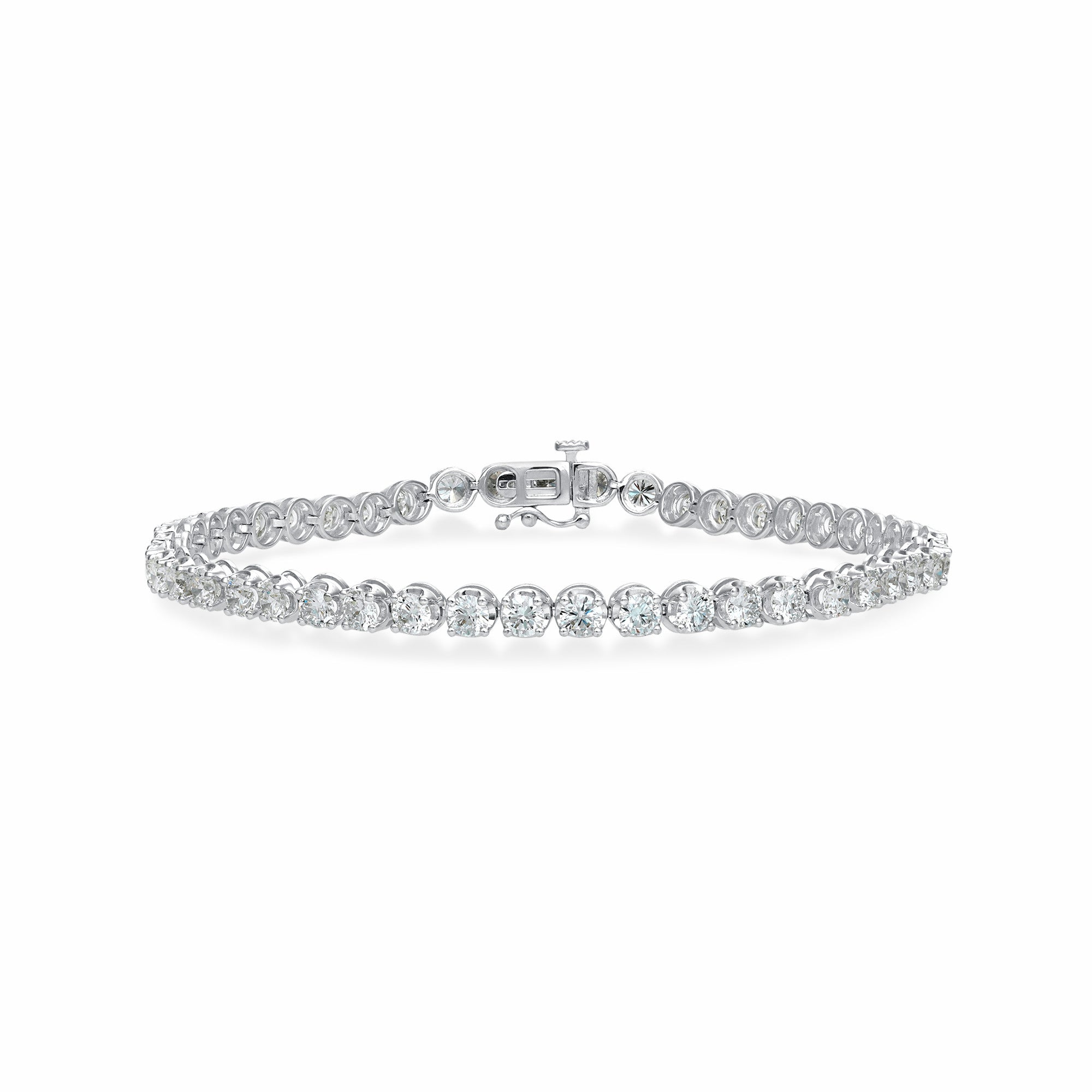 7.00 CT Round Lab-Grown Diamond | 7.25 in Tennis Bracelet | 14K White Gold | G Color | SI Clarity