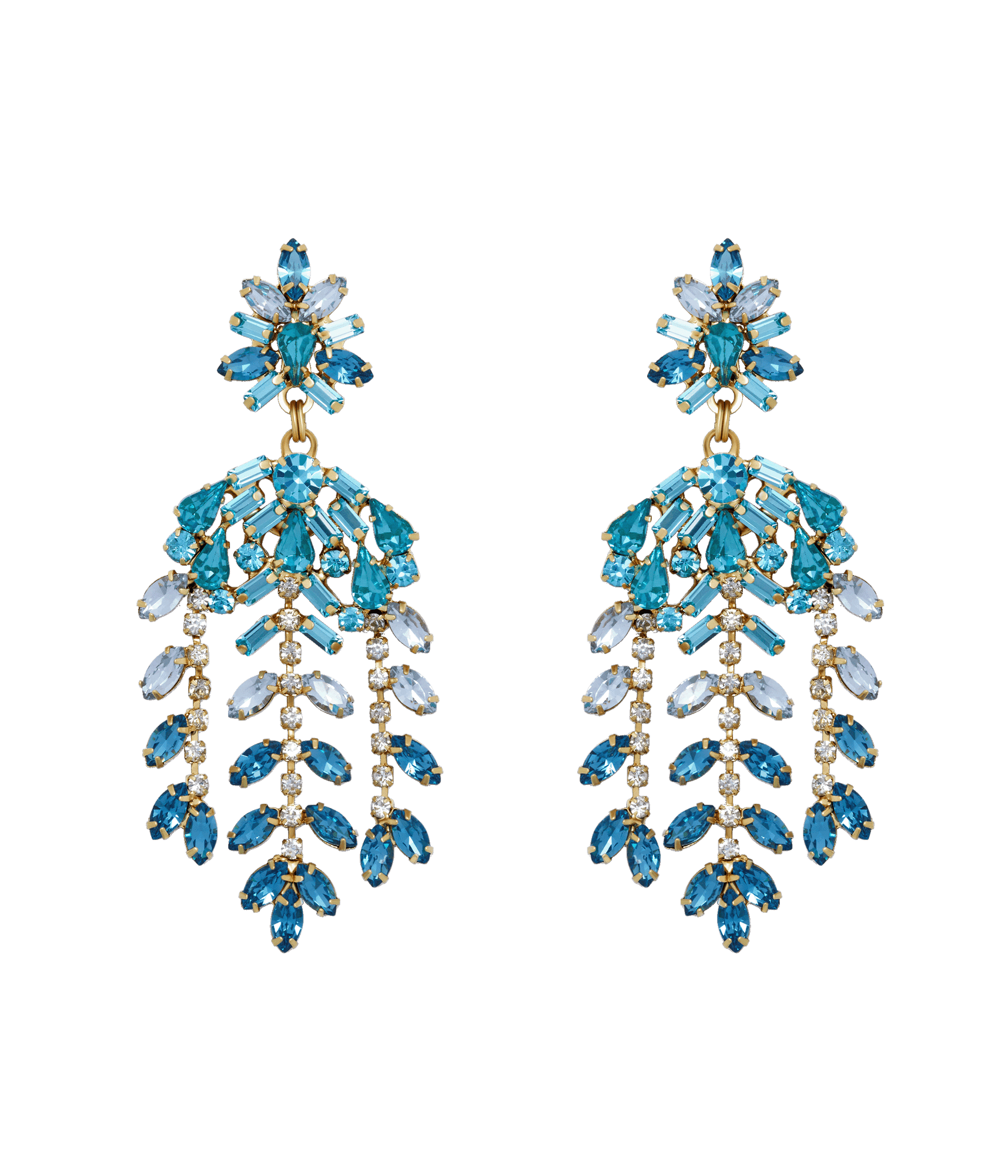 Elena Statement Earrings in Blue - Loren Hope