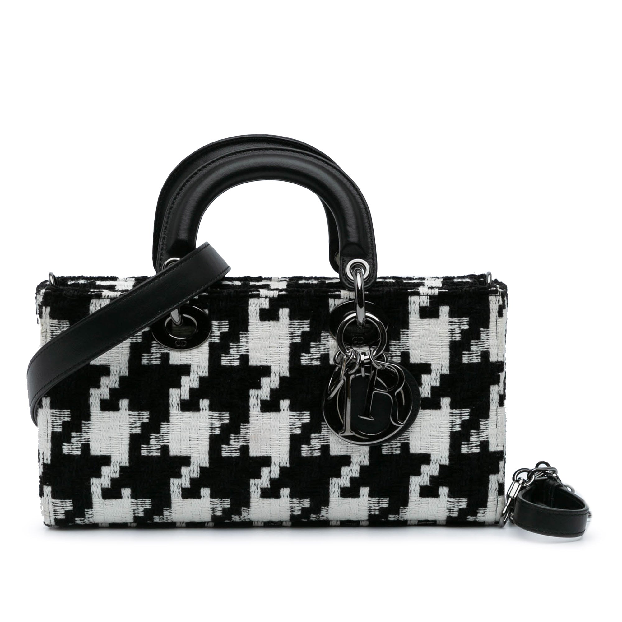 Dior | Pre-Owned Medium Canvas Macro Houndstooth Lady D Joy | Black