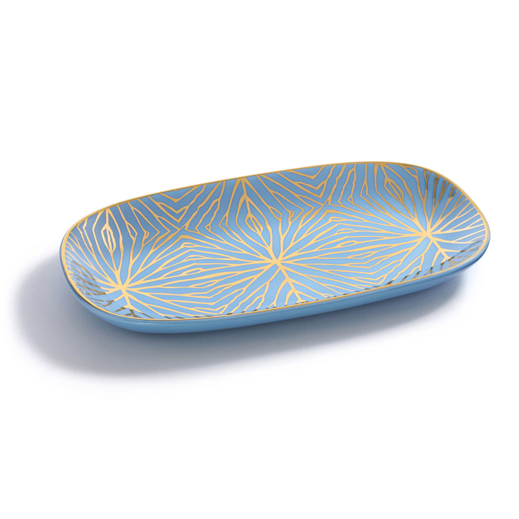 Talianna Lily Pad Catchall Tray | Sky Blue & Gold | Single