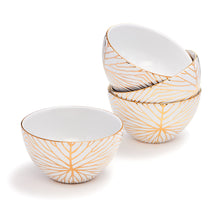 Talianna Lily Pad Bowls | White & Gold | Set of 4