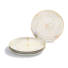 Talianna Lily Pad Plates | White & Gold | Set of 4