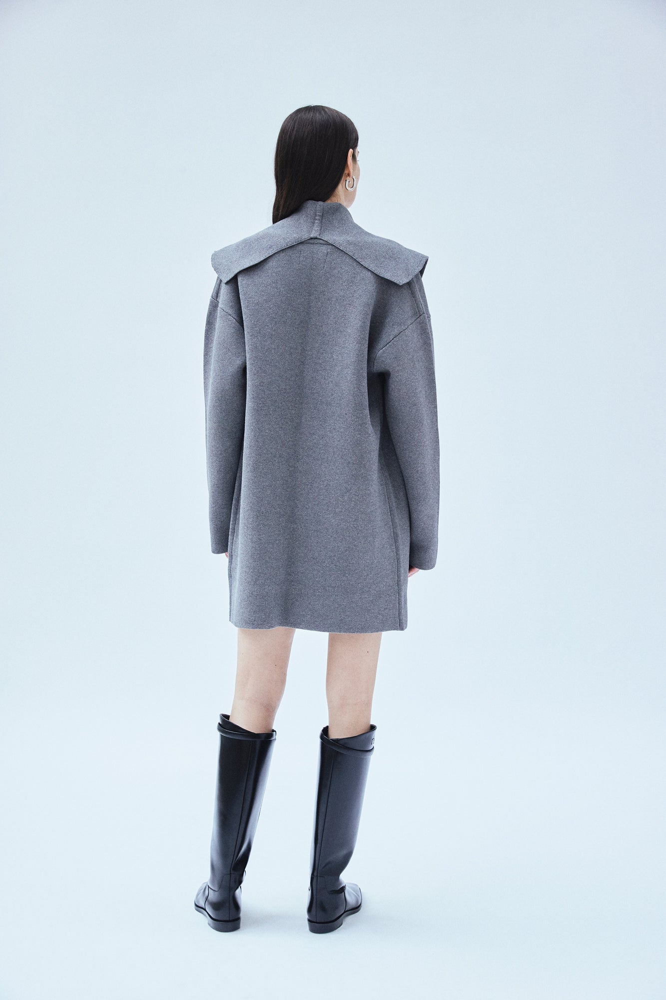 Shawl Collar Sweater Coat | Heather Grey