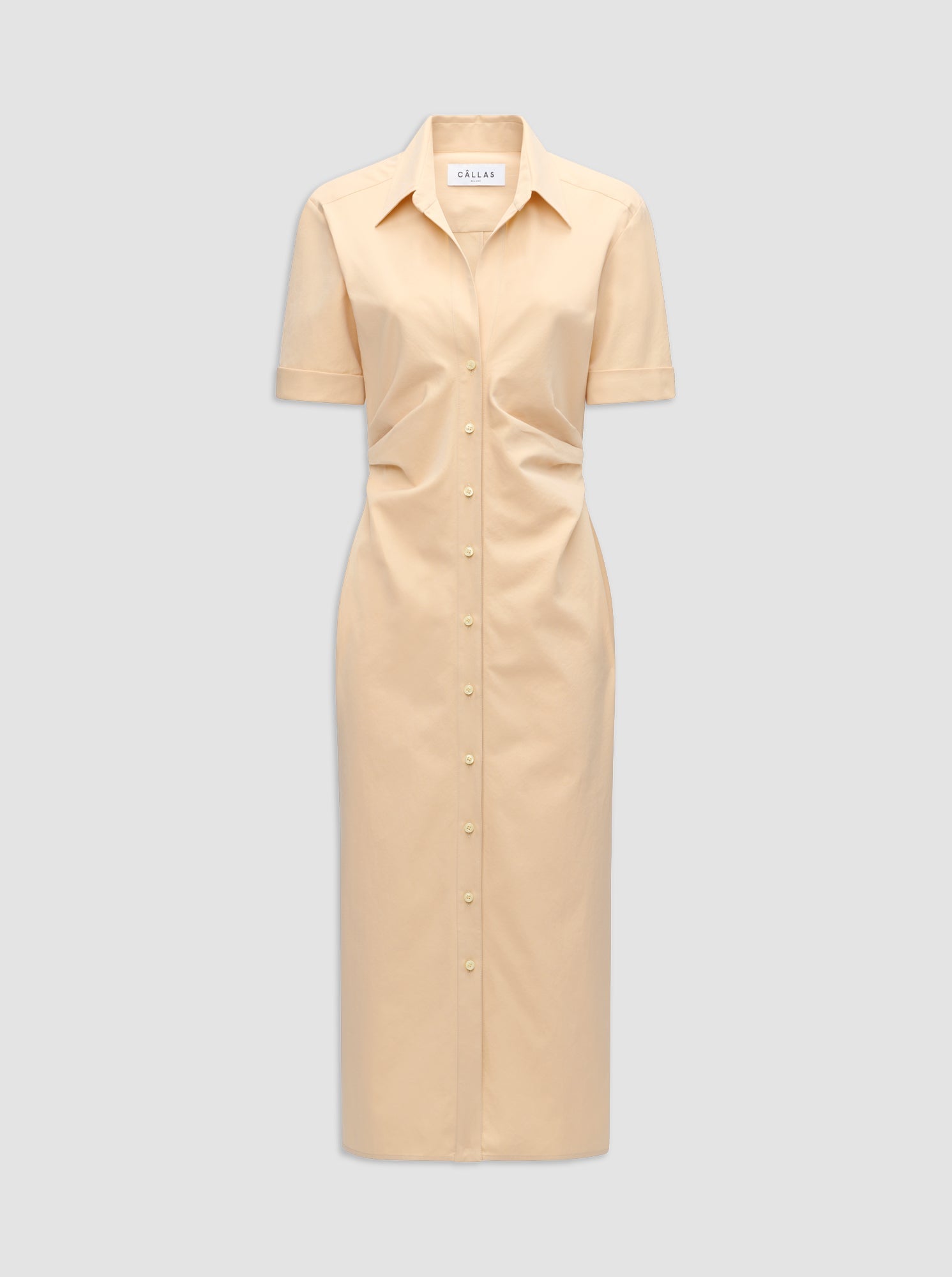 Lou Fitted Shirt Dress | Apricot