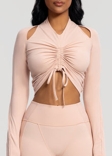 Drawstring Crop Top | Seashell