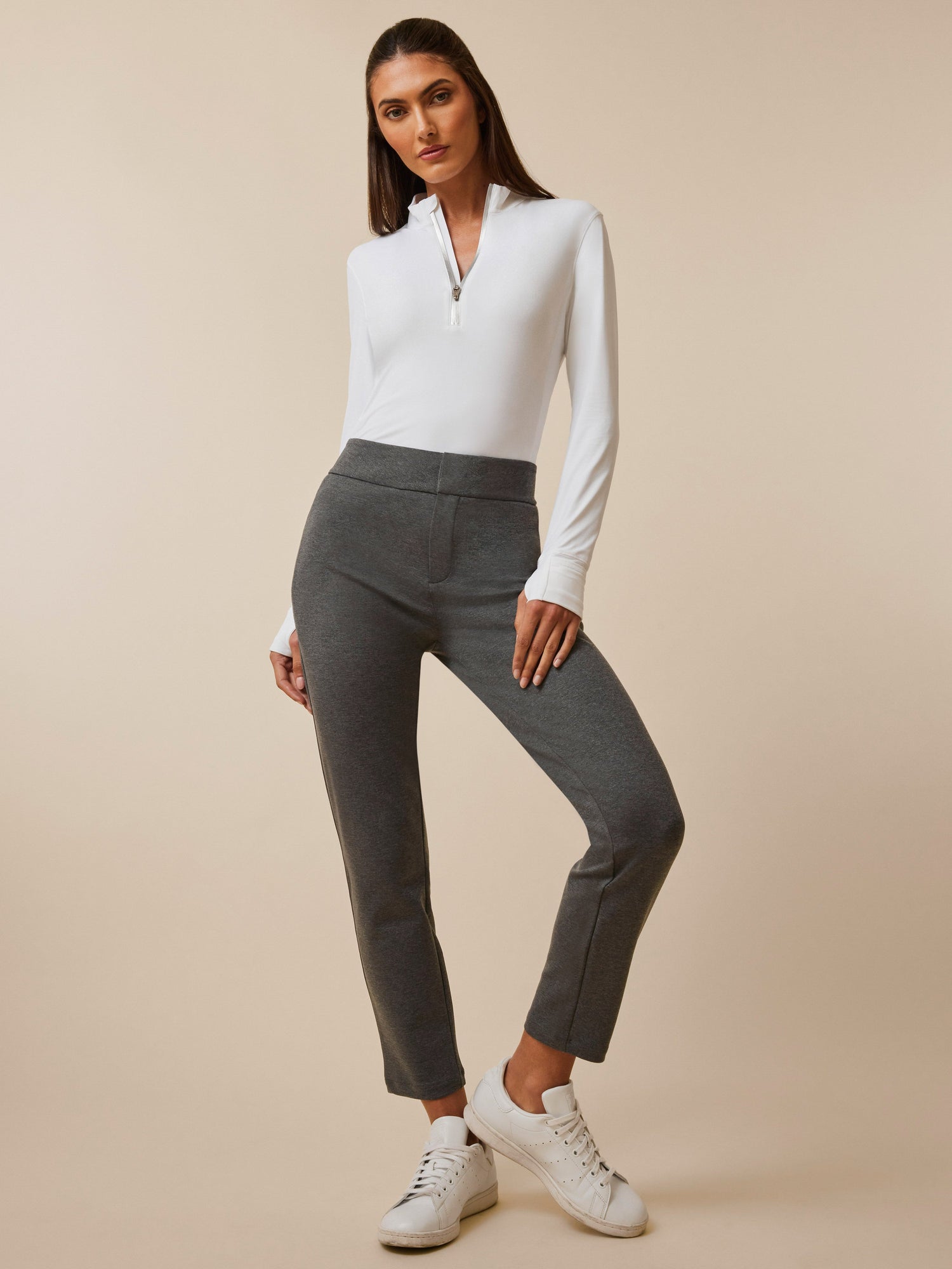 Women | Sequoia High-Rise Knit Trouser | Smoke Heather