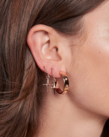 Mini Cross Hoops | Rose Gold