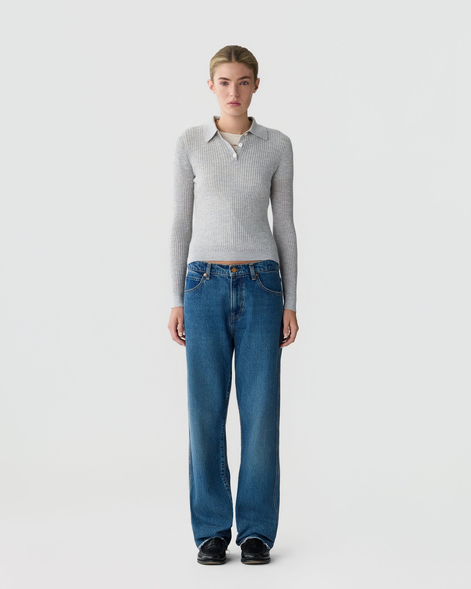 Ls Shrunken Polo | Stone