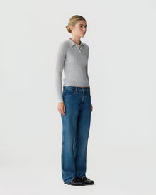 Ls Shrunken Polo | Stone