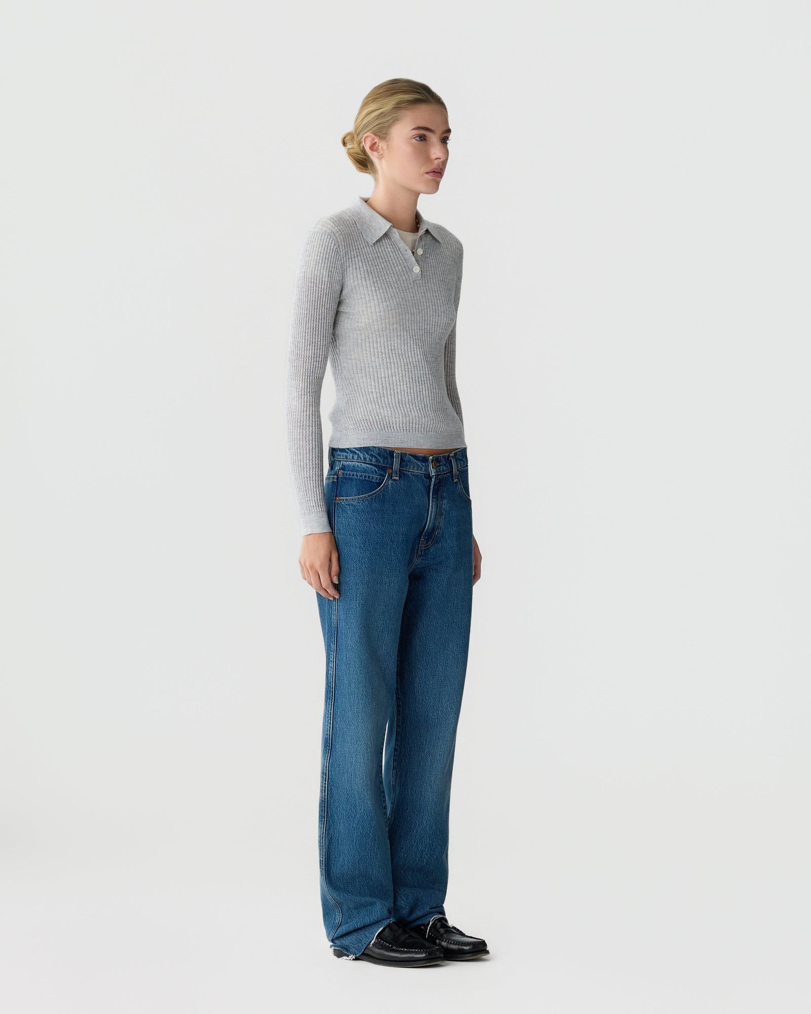 Ls Shrunken Polo | Stone