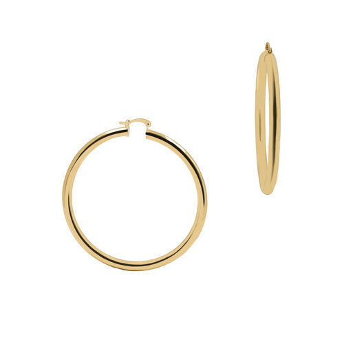 The Large Tubed Hoops | Gold Filled