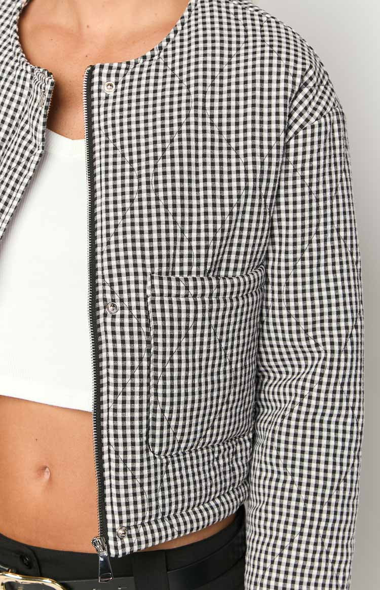 Lennie Quilted Jacket | Black Gingham