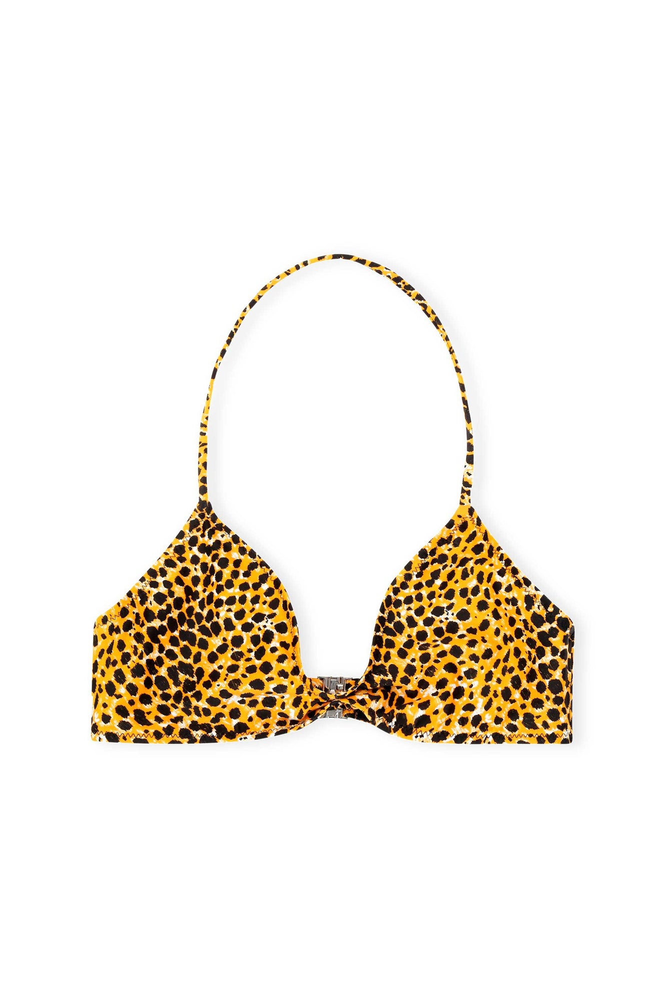 Leopard Print Bikini Top | Bright Marigold