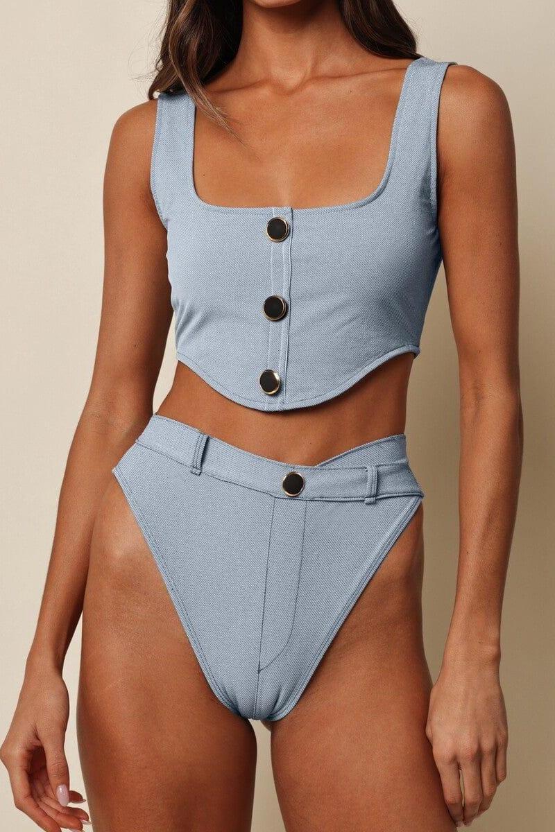 Madison Variation Top | Light Denim