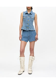 Light Textured Shorts | Mid Blue Stone