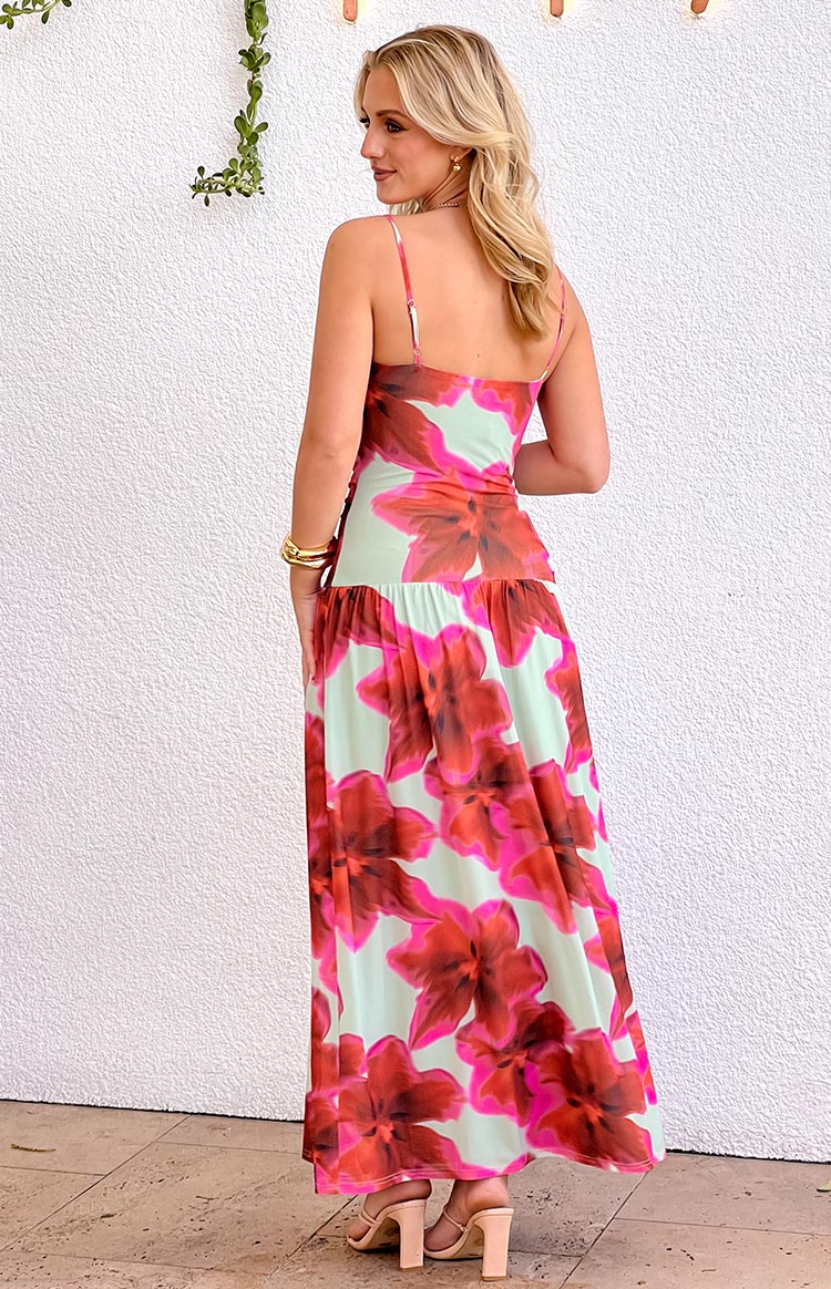 Lilliana Floral Print Maxi Dress | Green