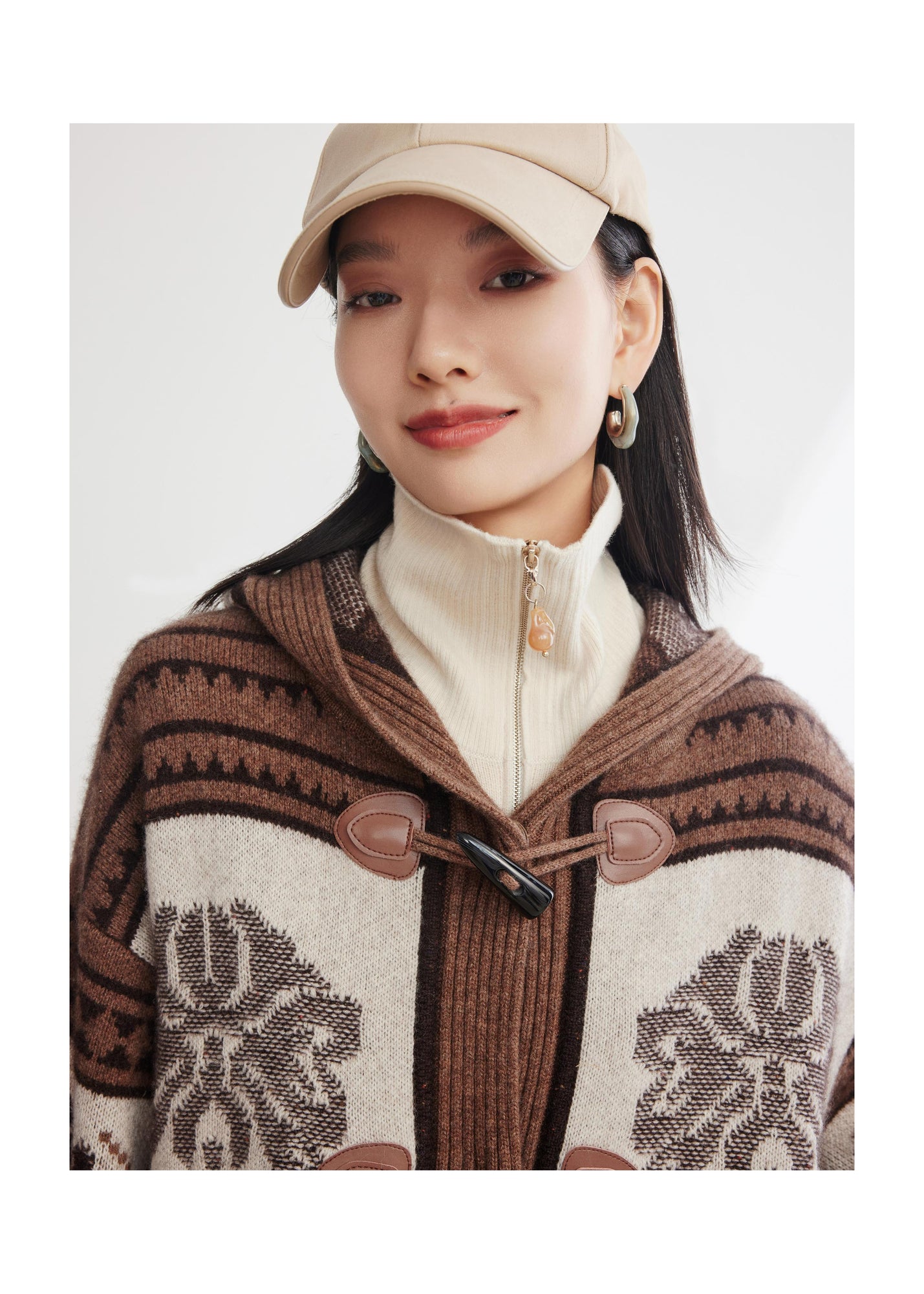 Long Hooded Sweater | Brown