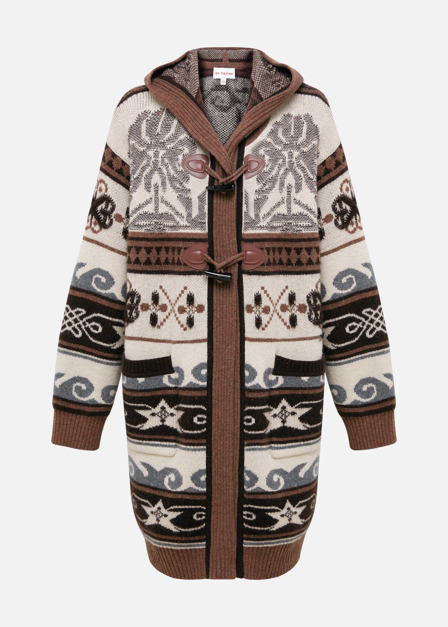Long Hooded Sweater | Brown