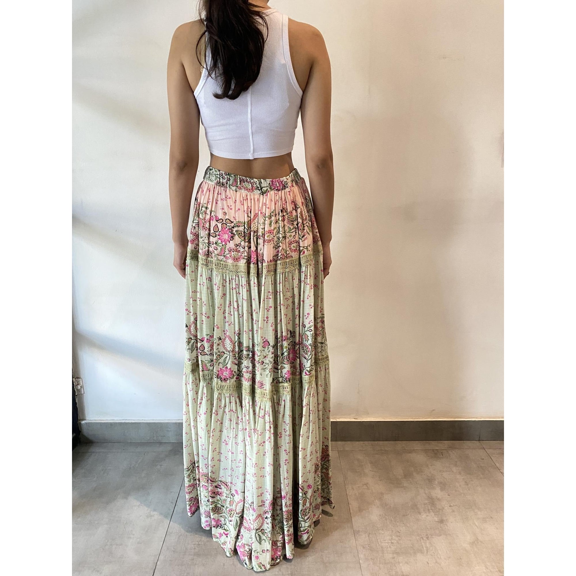 Long Skirt Mint Pink