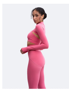 Long Sleeve Crew Neck Shrug | Pink