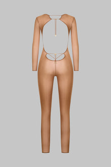 Open Back Long Sleeve Catsuit - French Kiss Light | Sienna