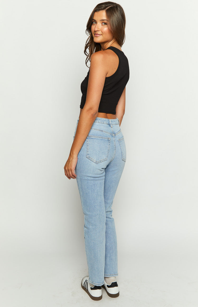 Loui Straight Leg Denim Jeans | Mid Wash