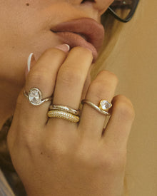 The Marais Wave Ring Set | Set of 3 Rings | Silver