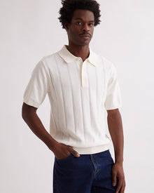 Ivory | Jahmad Mini Cable Knit Polo