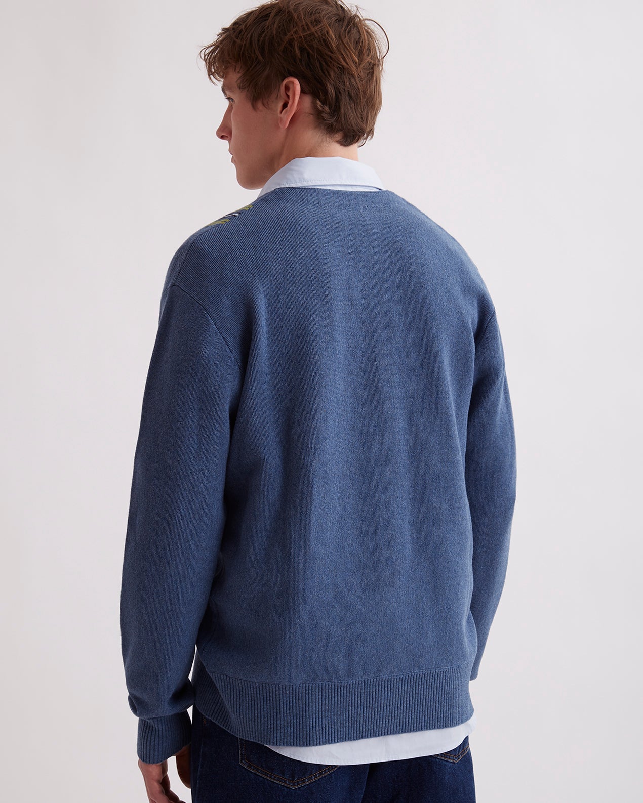 Coronet Blue | Michael High Gauge Knit Cardigan