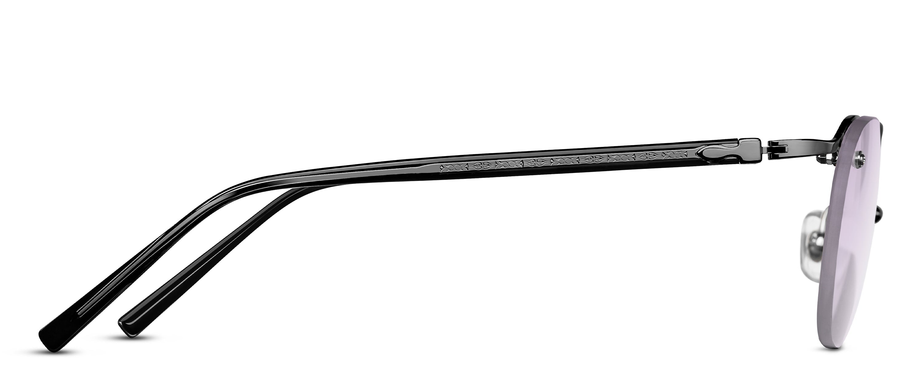 Unisex | M3117 Panto Sunglass | Matte Black | Cafe Violet Gradient Lenses | 48MM
