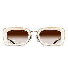 Unisex | M3124 Rectangle Sunglass | Brushed Gold/Milk White | Brown Gradient Lens | 51MM