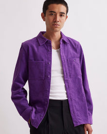 Purple Magic | Nolan Wide Wale Cord Long Sleeve Shirt | Saturdays NYC