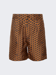 BALLY | Pennant Print Shorts | Brown