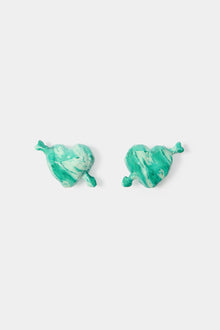 Small 'Cuore Di Pietra' Earrings Gold | Women | Shiny Green